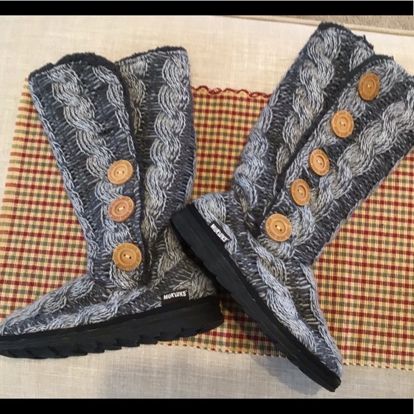 Euc Muk Luks Felicity Boots Greygrey 